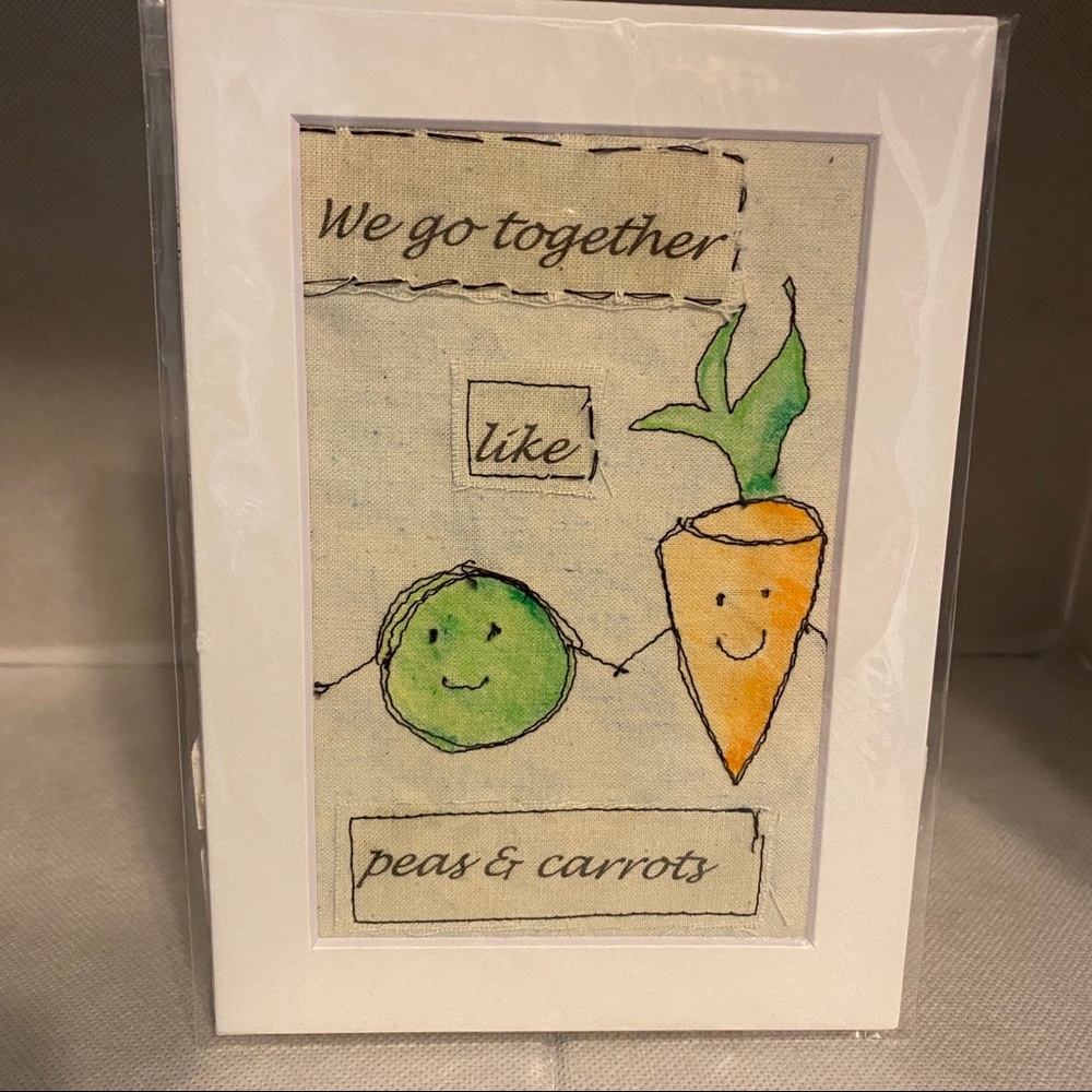 Friendship Peas & Carrots 5x7” Textile Free Motion